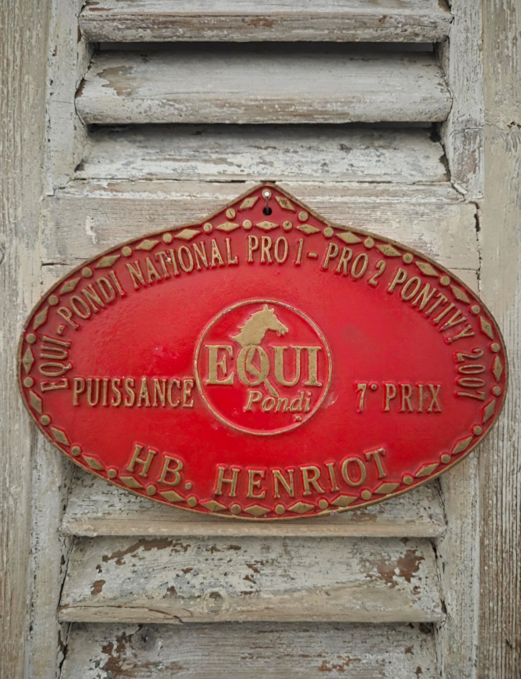 Vintage Equine French Plaque