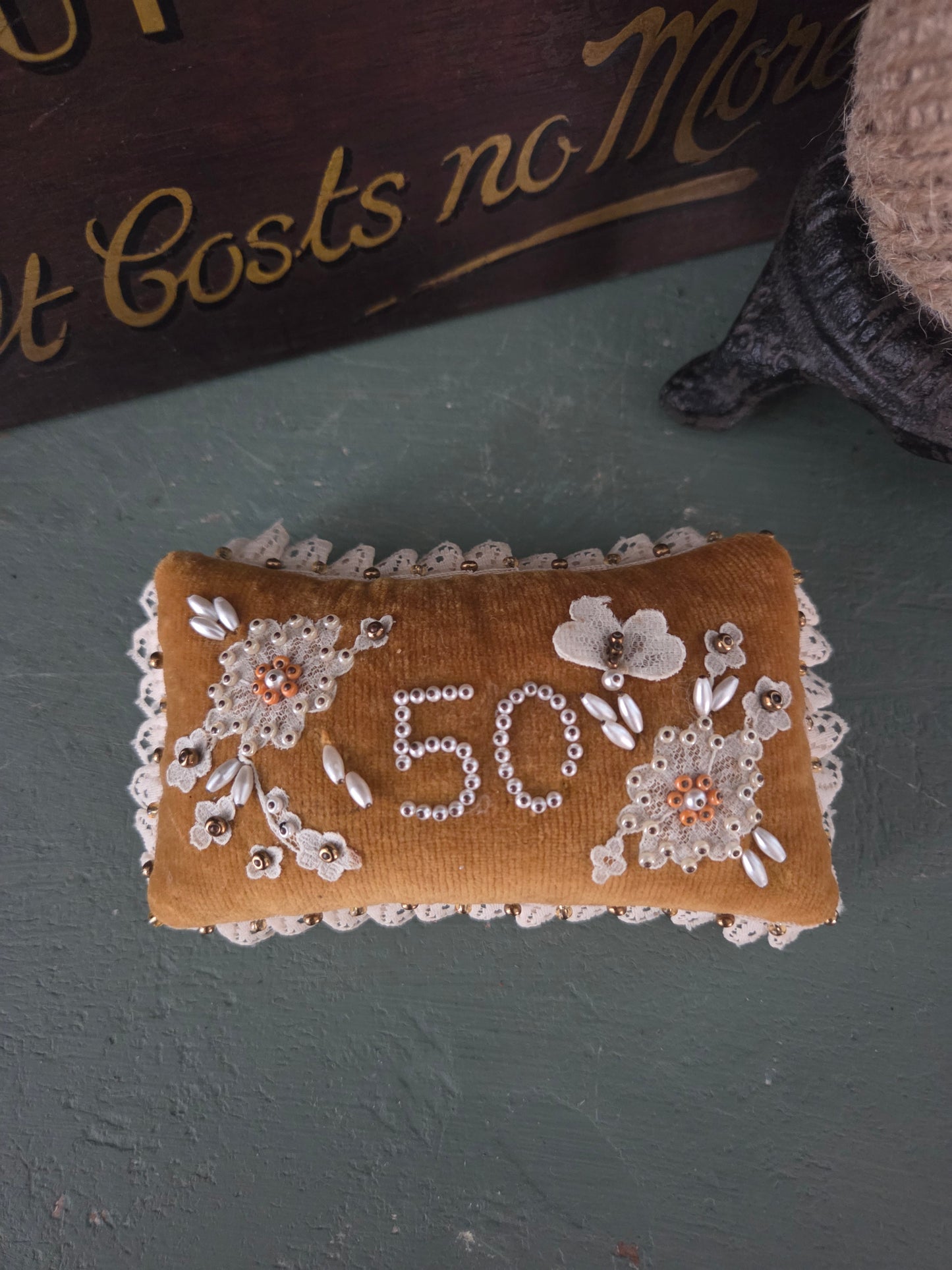 Antique English Commemorative Cushion
