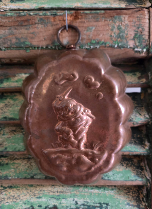Rare French handmade copper mold featuring 'Doc'