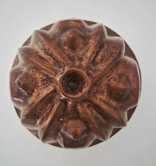 Genuine Antique Copper Baking Mold - Embossed Design